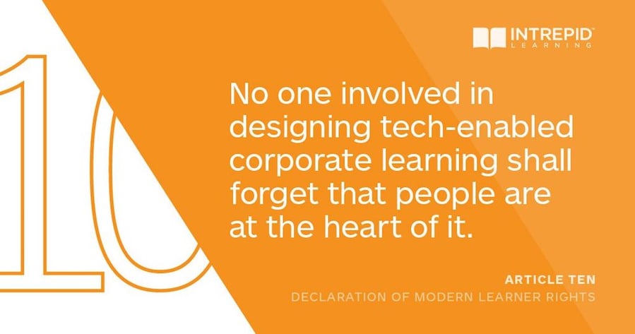 Article10 of the Declaration of Modern Learner Rights