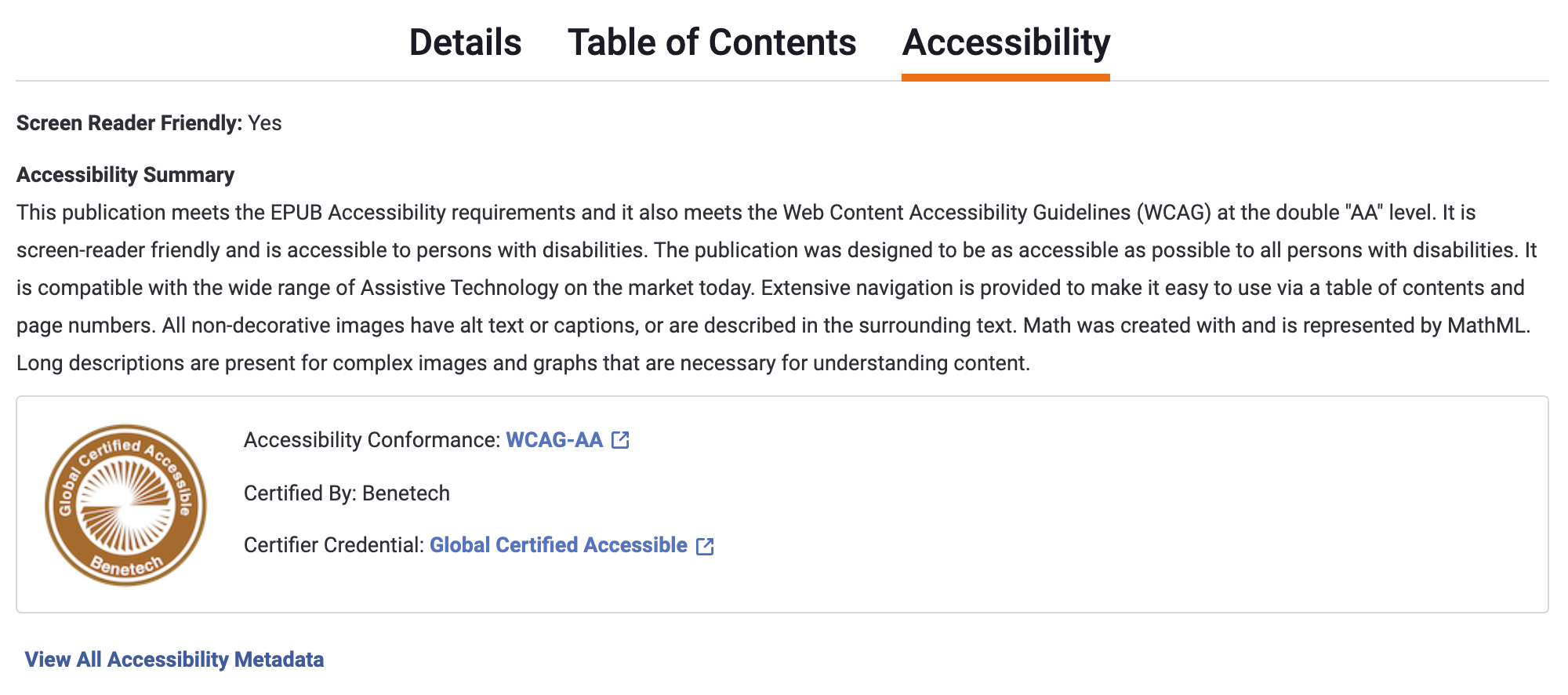 Accessibility tab 